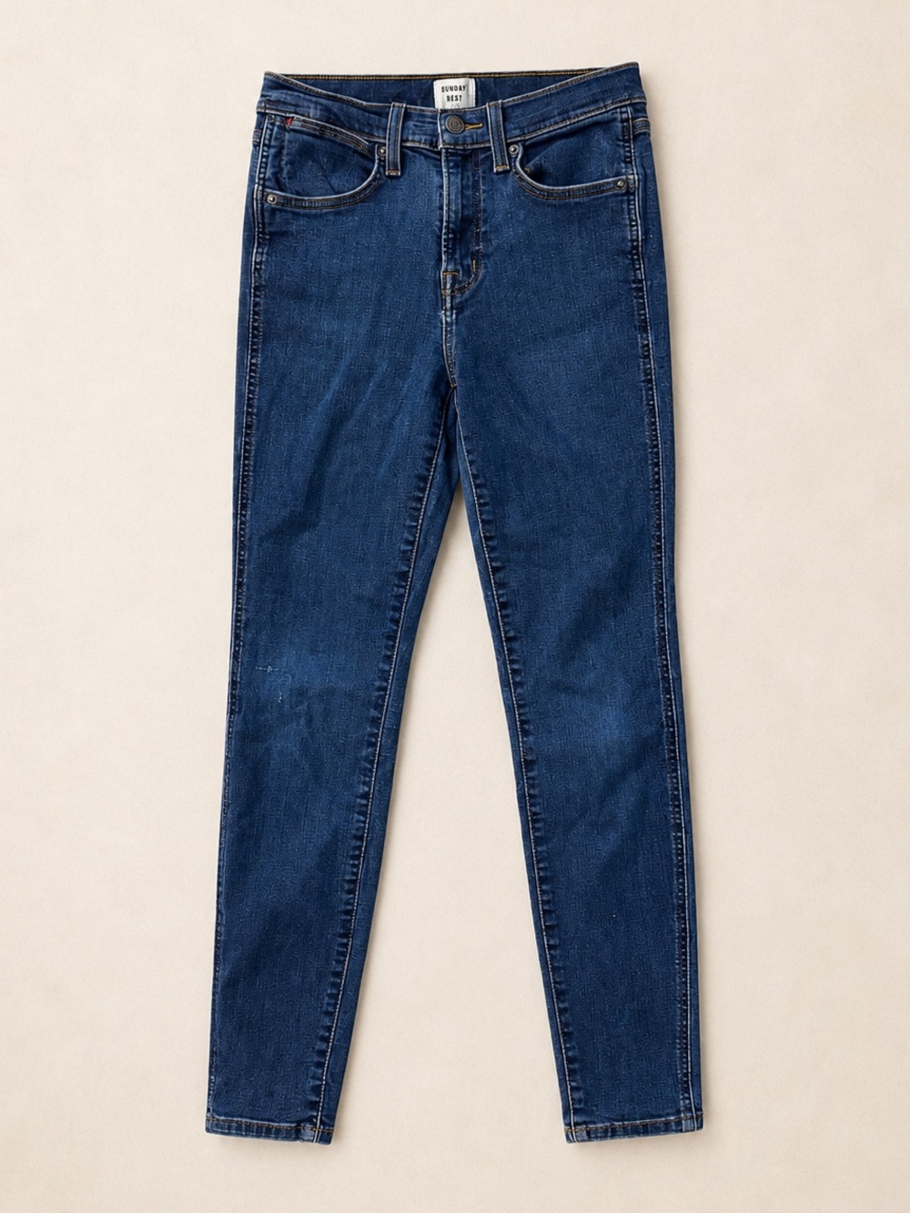 Sunday Best / Aritzia / High-Rise Skinny Jeans in Dark Blue Denim / Stretch